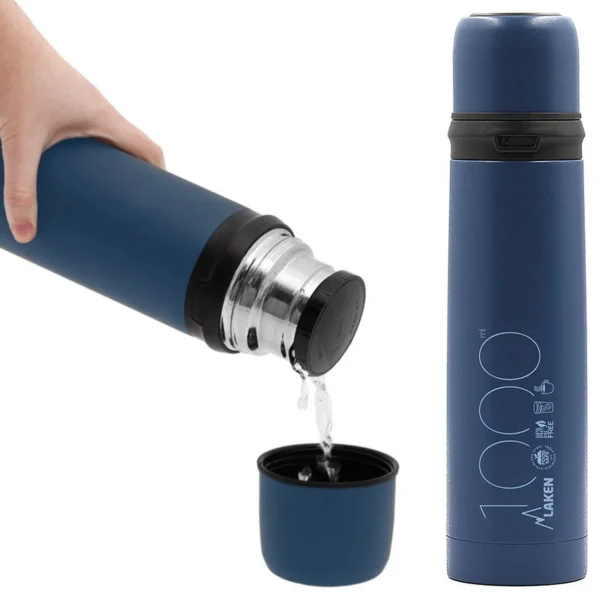 Budget 🥰 Lake Thermo Laken 1l Inox Bleu 🎁 3