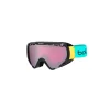 Masque De Ski Neuf Bollé Explorer Shiny Black And Green Brush S2 7